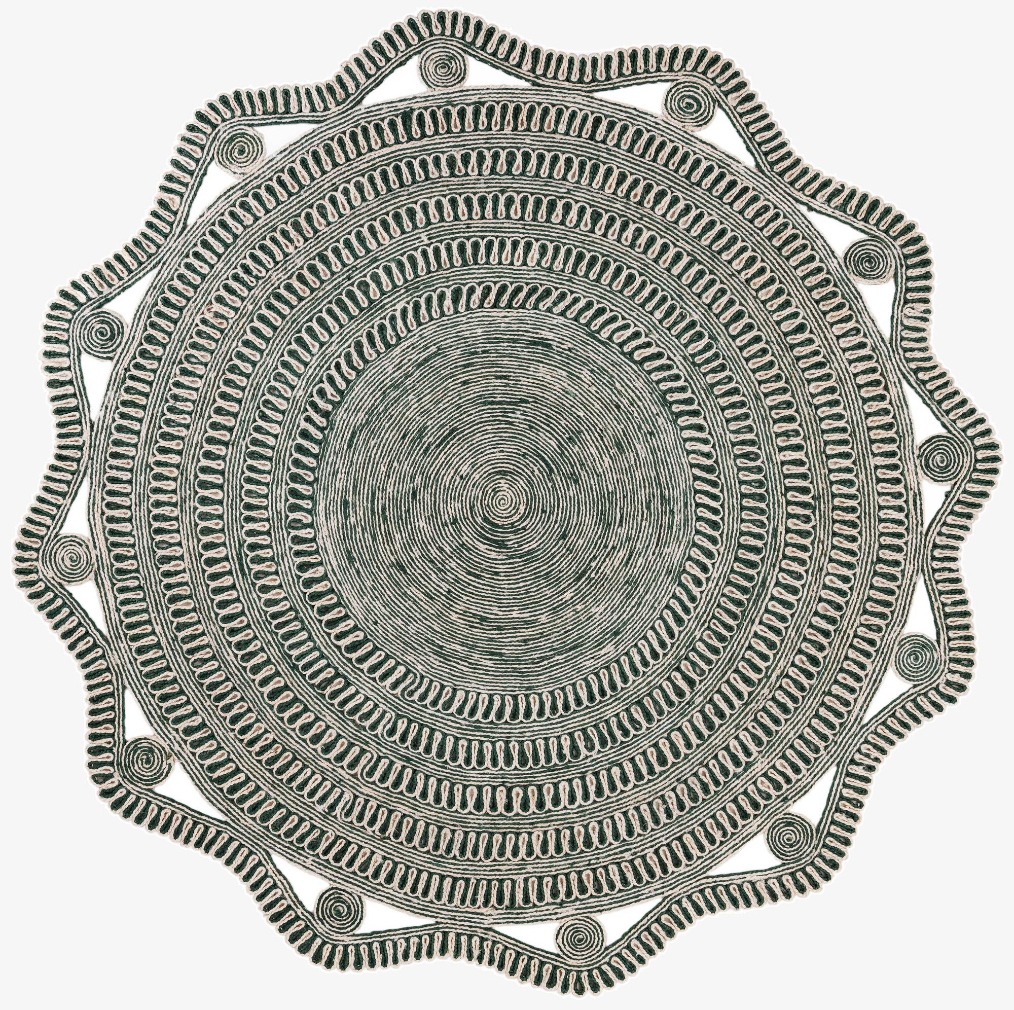 7' 10 x 7' 10  Hand Braided Jute Round Rug