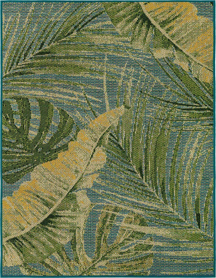 Detail image of 4' x 6' Easy-Clean Botanical Indoor / Outdoor Rug