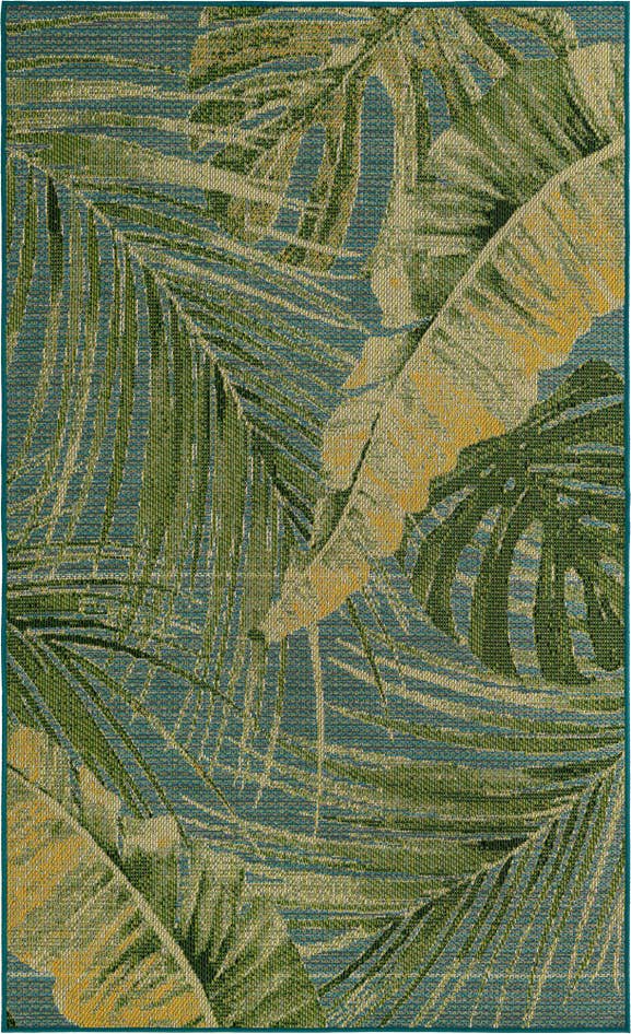Detail image of 5' x 8' Easy-Clean Botanical Indoor / Outdoor Rug