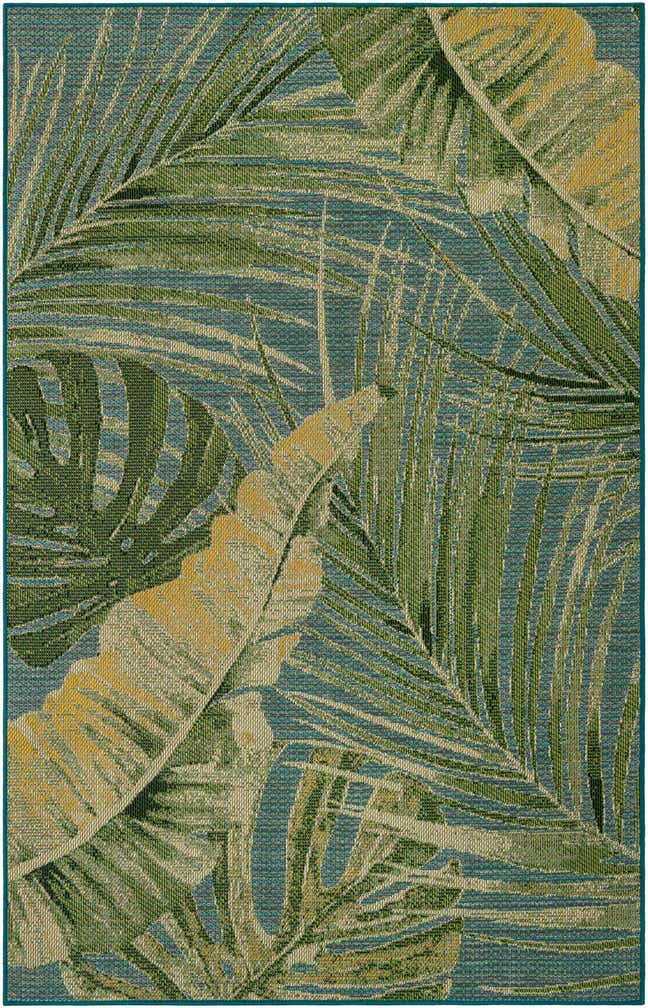 6' x 9' Easy-Clean Botanical Indoor / Outdoor Rug