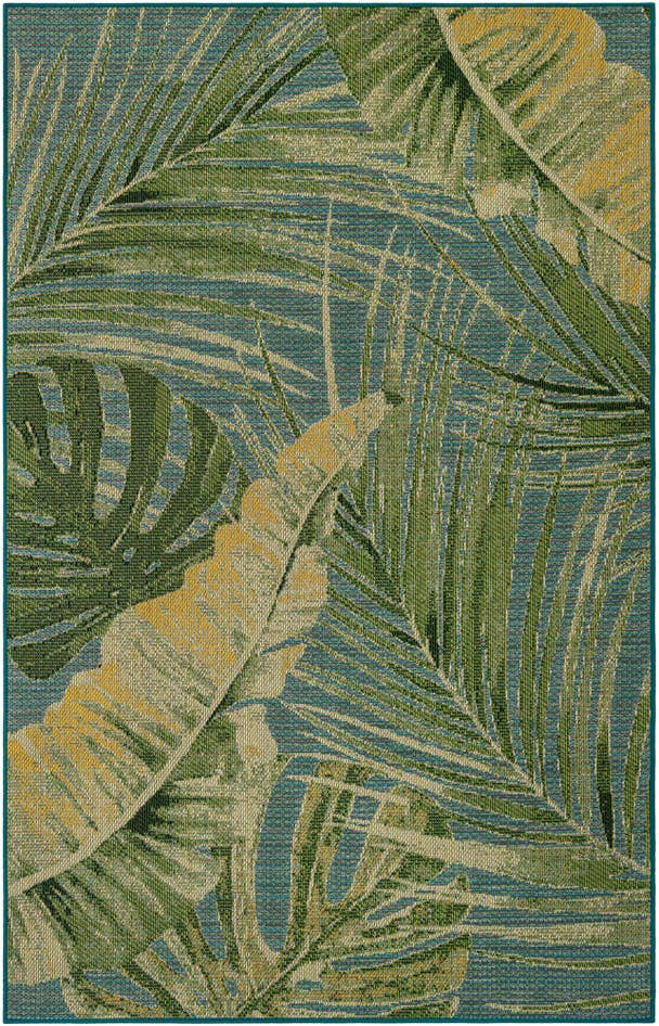 Detail image of 6' x 9' Easy-Clean Botanical Indoor / Outdoor Rug