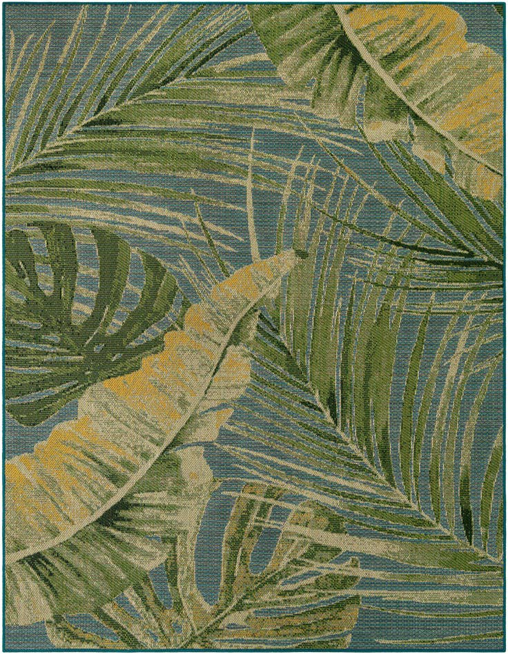 Detail image of 7' 10 x 10' Easy-Clean Botanical Indoor / Outdoor Rug