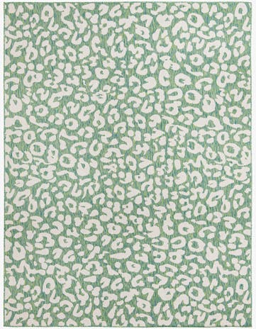 Green Blue Easy-Clean Safari Indoor / Outdoor Rug
