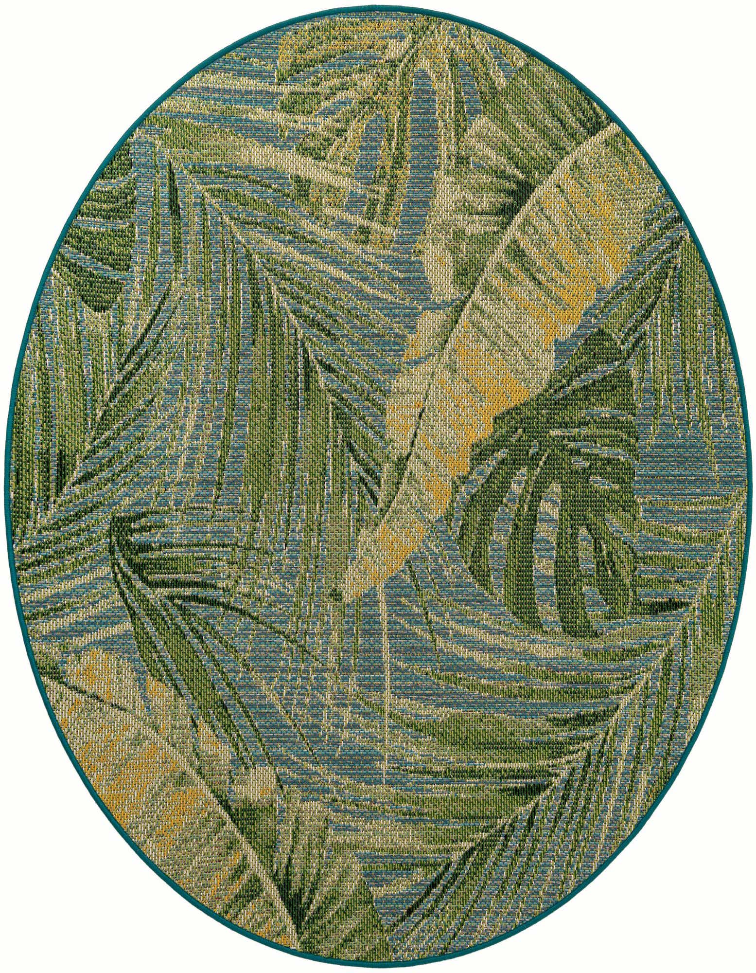 6' x 6' Easy-Clean Botanical Indoor / Outdoor Round Rug