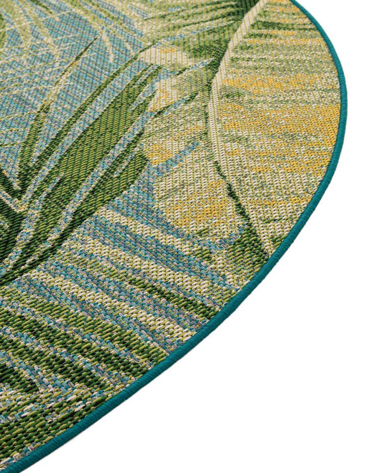 6' x 6' Easy-Clean Botanical Indoor / Outdoor Round Rug