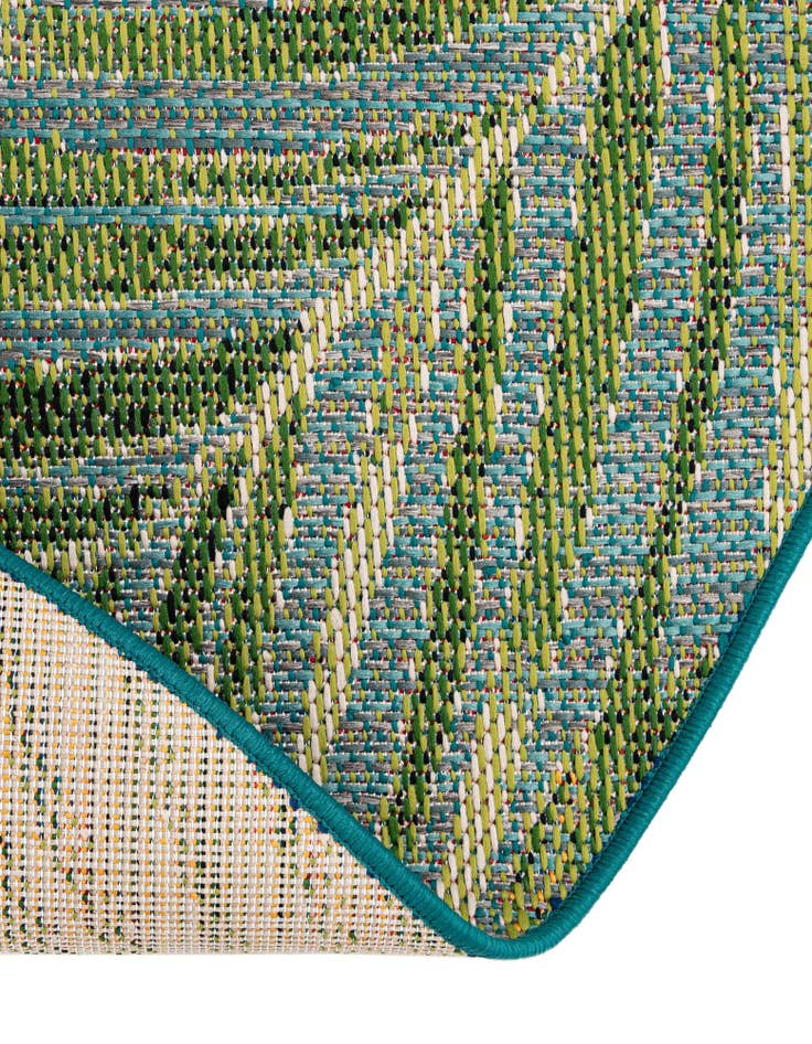 Detail image of 5' x 5'  Washable Botanical Indoor / Outdoor Round Rug