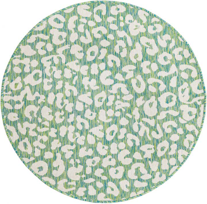 4' x 4' Easy-Clean Safari Indoor / Outdoor Round Rug