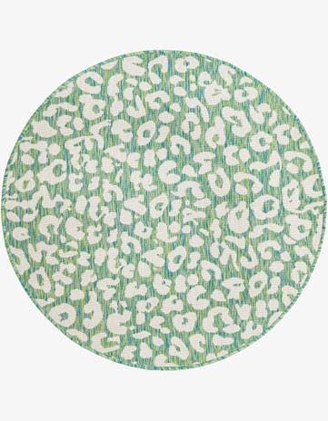 4' x 4' Easy-Clean Safari Indoor / Outdoor Round Rug