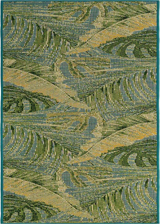 2' 7 x 10' Easy-Clean Botanical Indoor / Outdoor Runner Rug