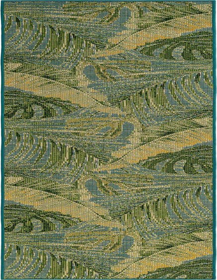 Detail image of 2' 7 x 12' Easy-Clean Botanical Indoor / Outdoor Runner Rug