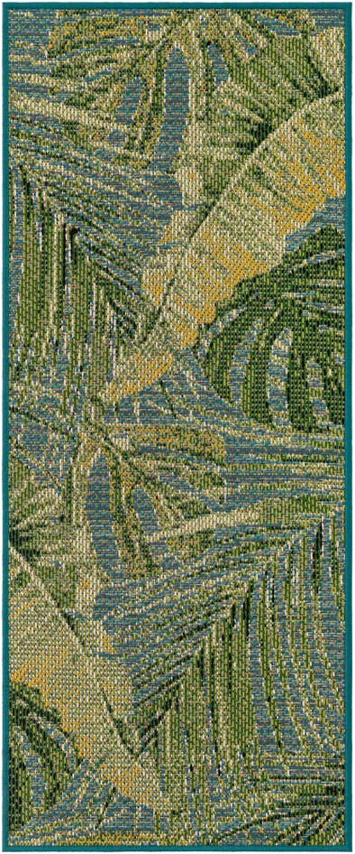 Detail image of 2' x 5' Easy-Clean Botanical Indoor / Outdoor Runner Rug