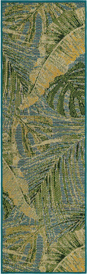 Detail image of 2' x 6' Easy-Clean Botanical Indoor / Outdoor Runner Rug