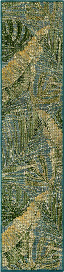 Detail image of 2' x 8' Easy-Clean Botanical Indoor / Outdoor Runner Rug