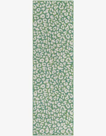 Green Blue Easy-Clean Safari Indoor / Outdoor Runner Rug