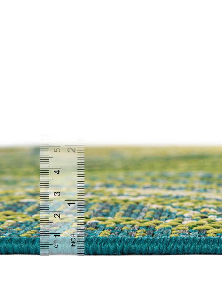 Detail image of 7' 10 x 7' 10  Washable Botanical Indoor / Outdoor Square Rug