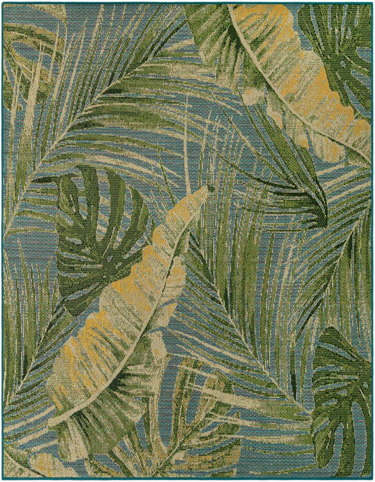 Detail image of 7' 10 x 7' 10 Easy-Clean Botanical Indoor / Outdoor Square Rug