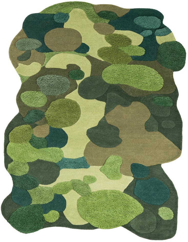 Detail image of 5' 1 x 7' 1 Moss Garden Freeform Rug
