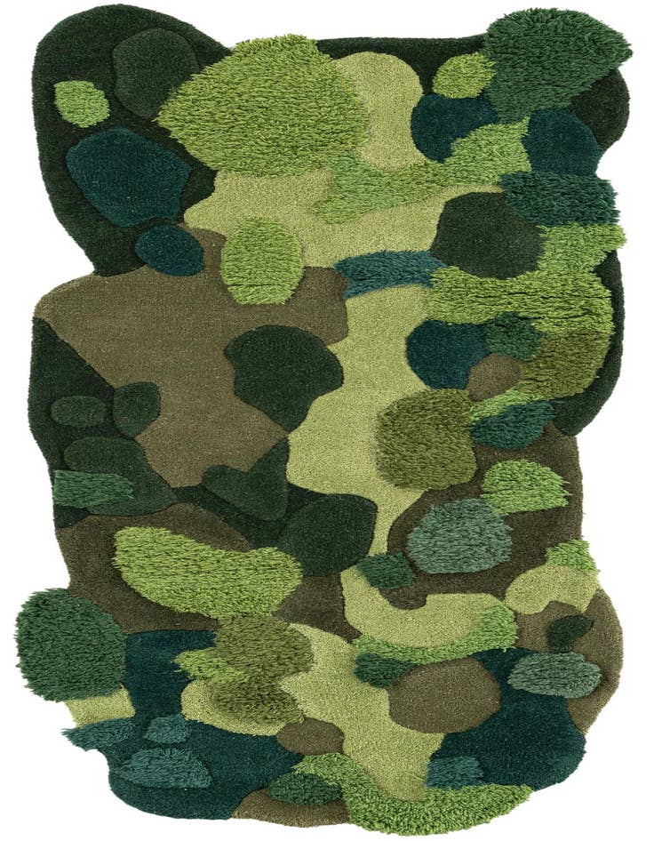 Detail image of 2' x 6' 1 Moss Garden Freeform Rug