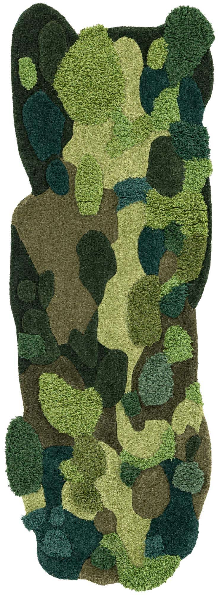 2' x 6' 1 Moss Garden Freeform Rug