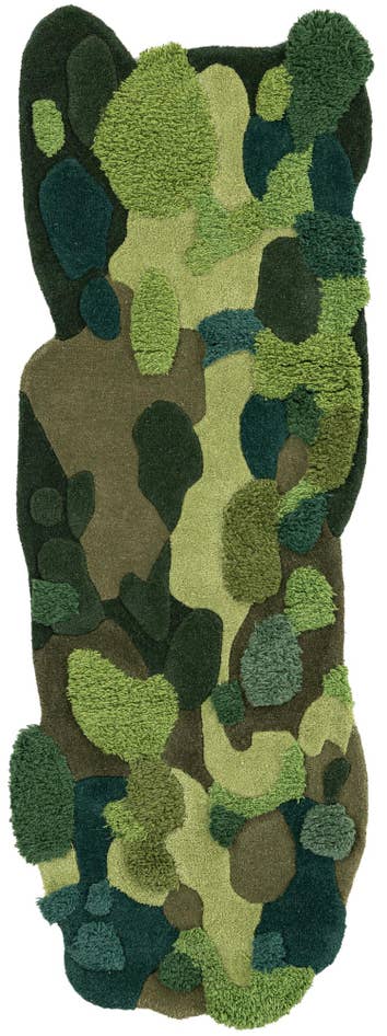 Detail image of 2' x 6' 1 Moss Garden Freeform Rug