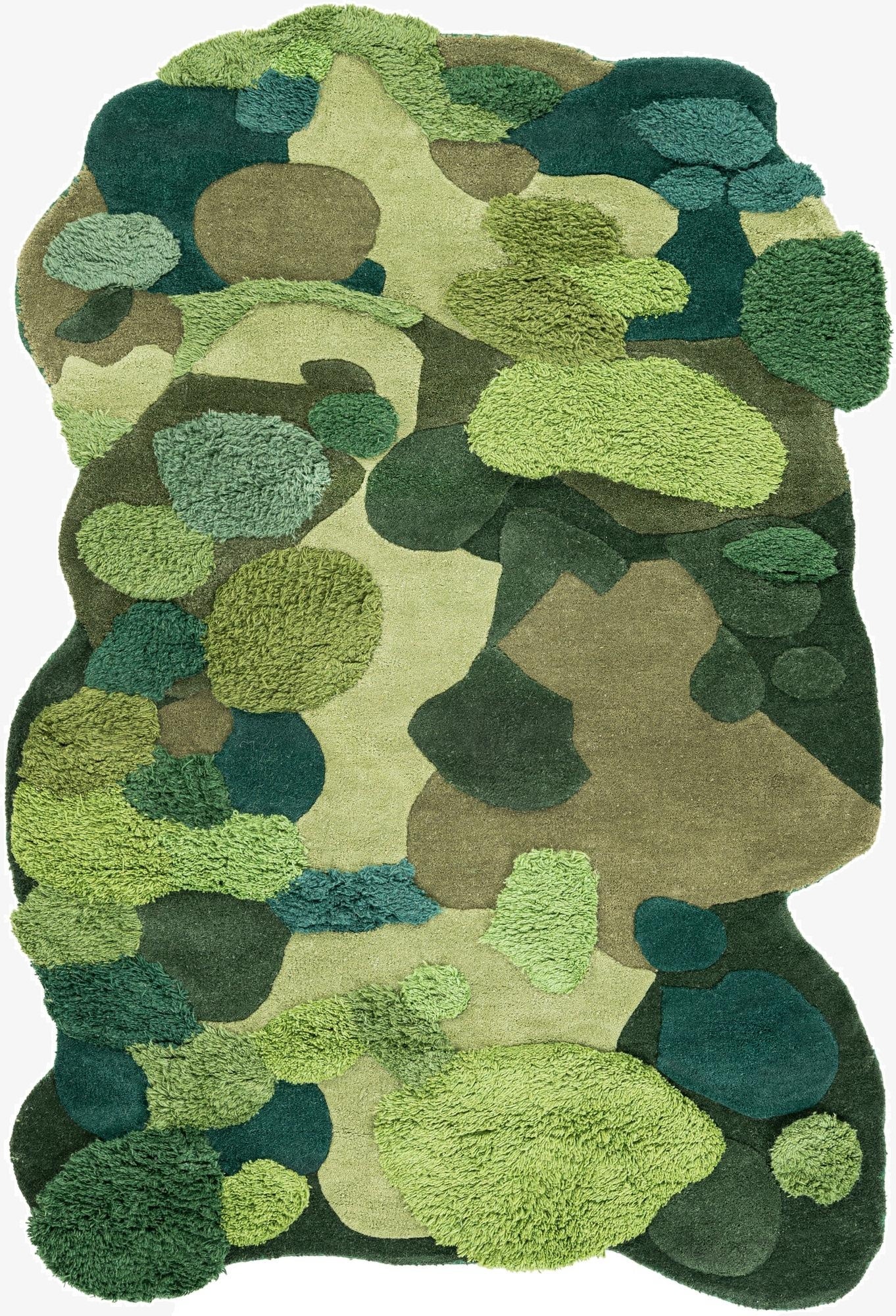 4' 1 x 6' 1 Moss Garden Freeform Rug