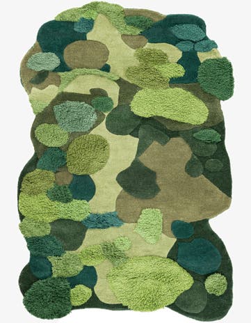 4' 1 x 6' 1 Moss Garden Freeform Rug