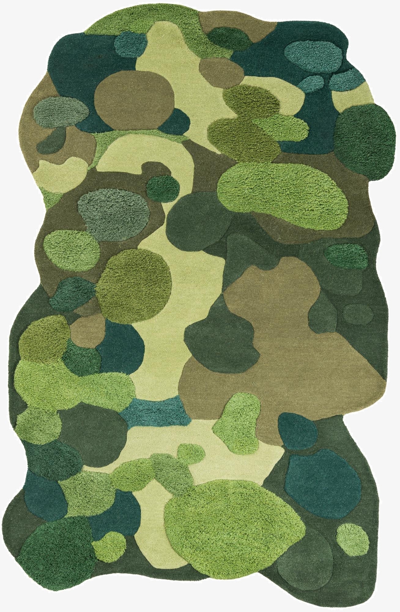 5' 1 x 7' 1 Moss Garden Freeform Rug