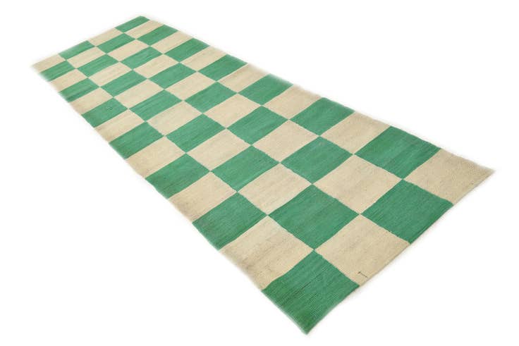 Detail image of 2' 10 x 9' 8 Hand Woven Kilim Modern Wool Runner Rug