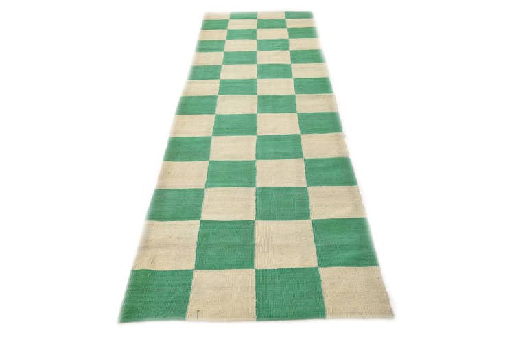 Detail image of 2' 10 x 9' 8 Hand Woven Kilim Modern Wool Runner Rug