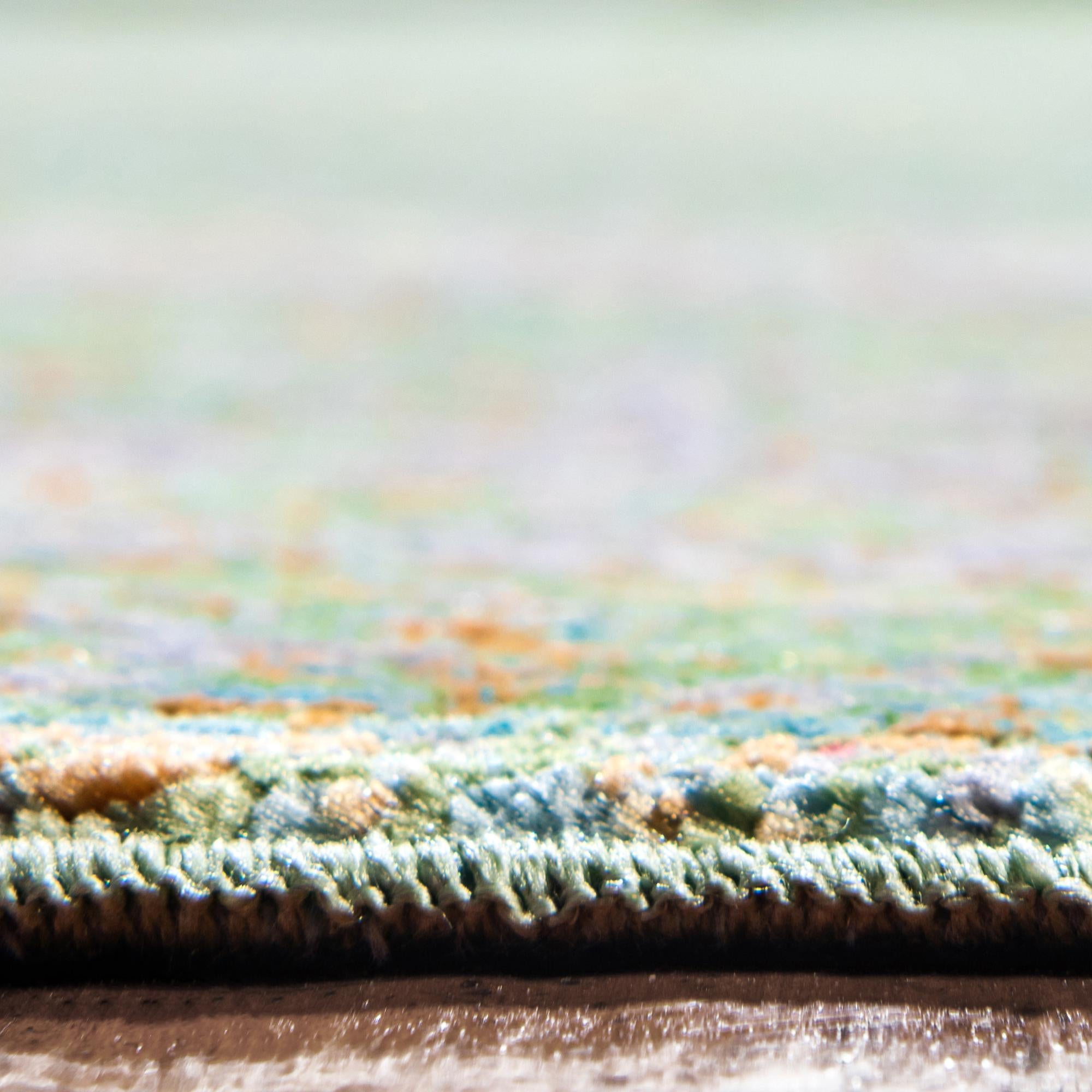 4' x 4' Aqua Octagon Rug