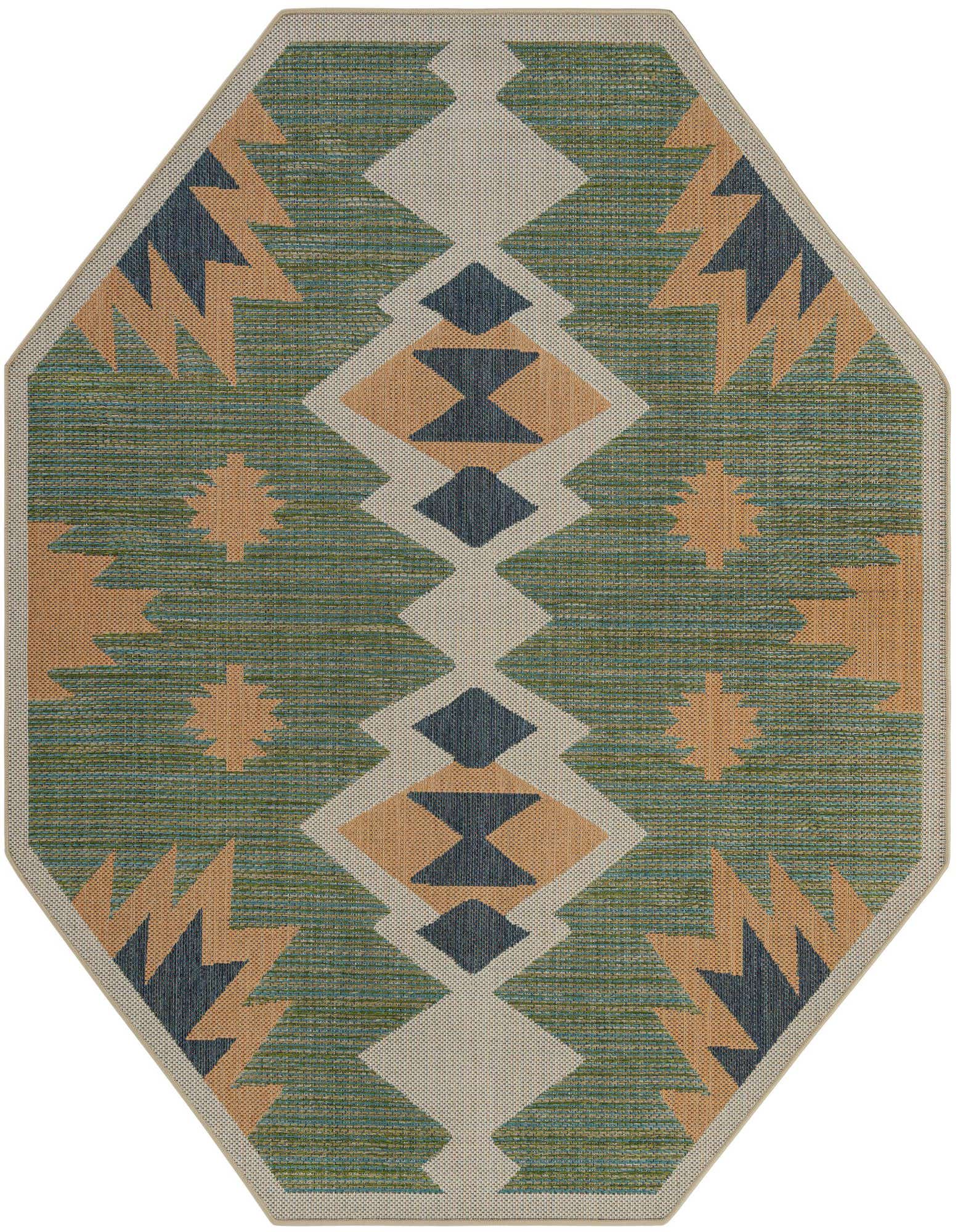 Primary image 7' 10 x 7' 10  Washable Baja Indoor / Outdoor Octagon Rug