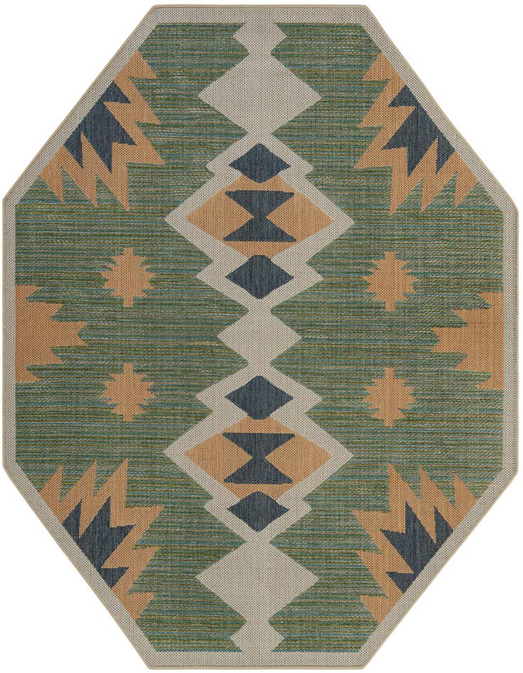 Detail image of 7' 10 x 7' 10 Easy-Clean Baja Indoor / Outdoor Octagon Rug