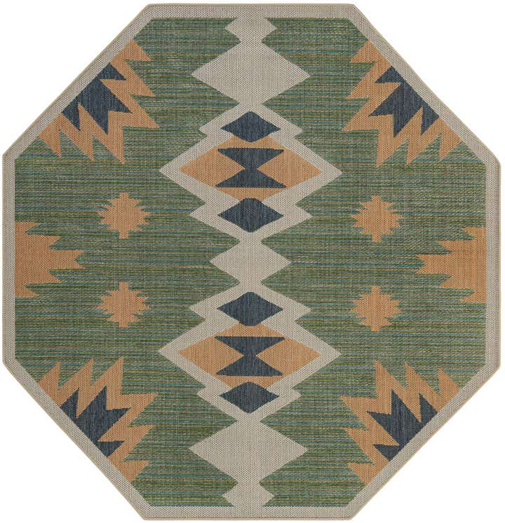7' 10 x 7' 10 Easy-Clean Baja Indoor / Outdoor Octagon Rug