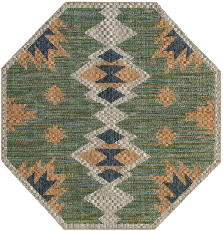 Detail image of 7' 10 x 7' 10 Easy-Clean Baja Indoor / Outdoor Octagon Rug