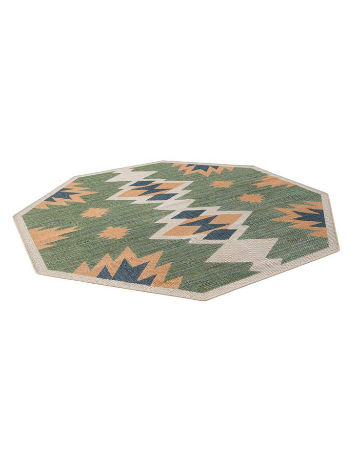 Detail image of 7' 10 x 7' 10  Washable Baja Indoor / Outdoor Octagon Rug