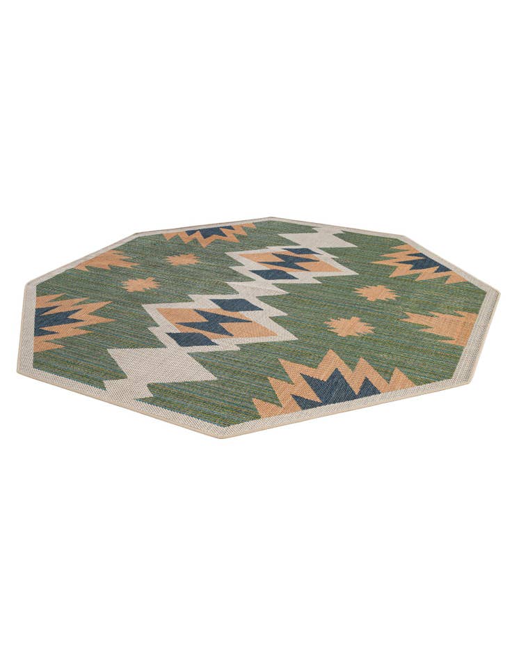 Detail image of 7' 10 x 7' 10  Washable Baja Indoor / Outdoor Octagon Rug