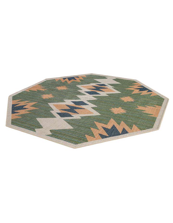 7' 10 x 7' 10 Easy-Clean Baja Indoor / Outdoor Octagon Rug