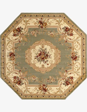 Green Classic Aubusson Octagon Rug