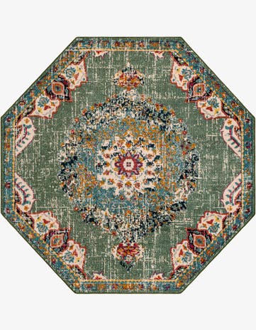 Green Madeline Octagon Rug