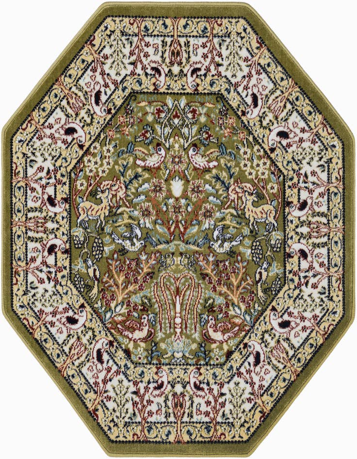 Detail image of 3' x 3' Nain Design Octagon Rug