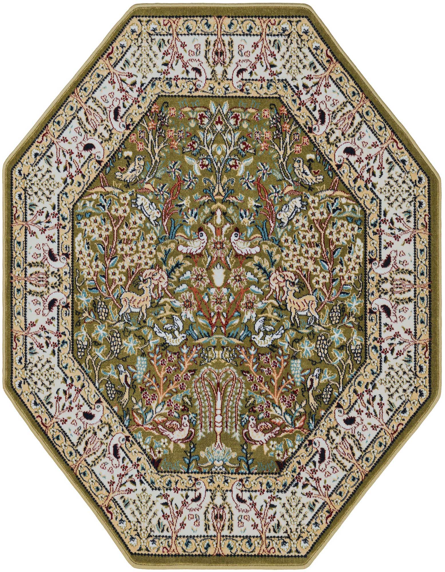 Primary image 4' x 4' Nain Design Octagon Rug