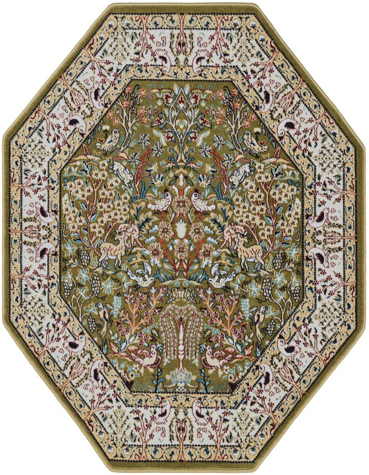 Detail image of 4' x 4' Nain Design Octagon Rug