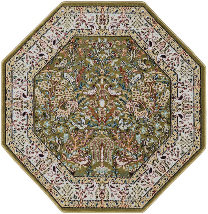4' x 4' Nain Design Octagon Rug