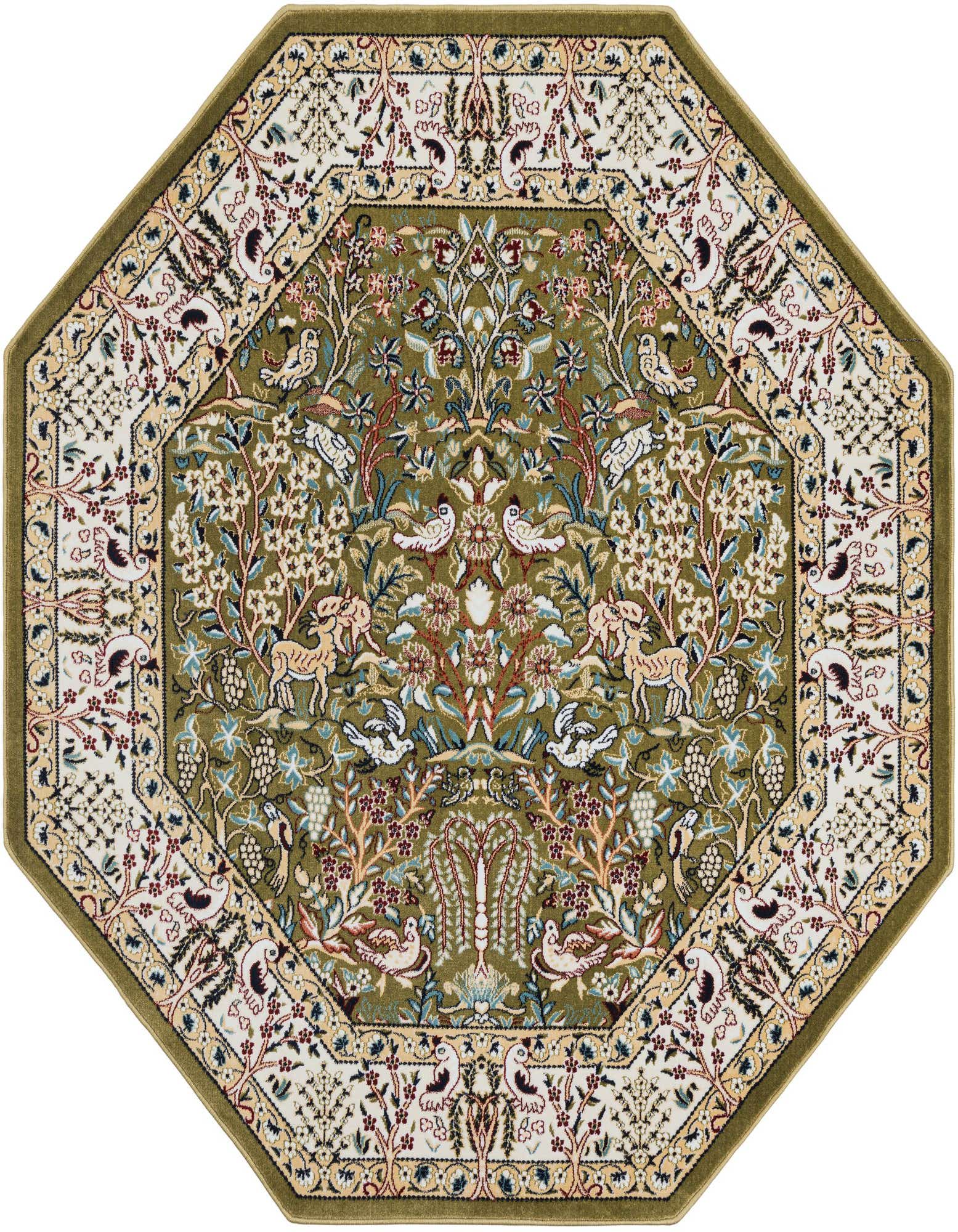 Primary image 6' x 6' Nain Design Octagon Rug