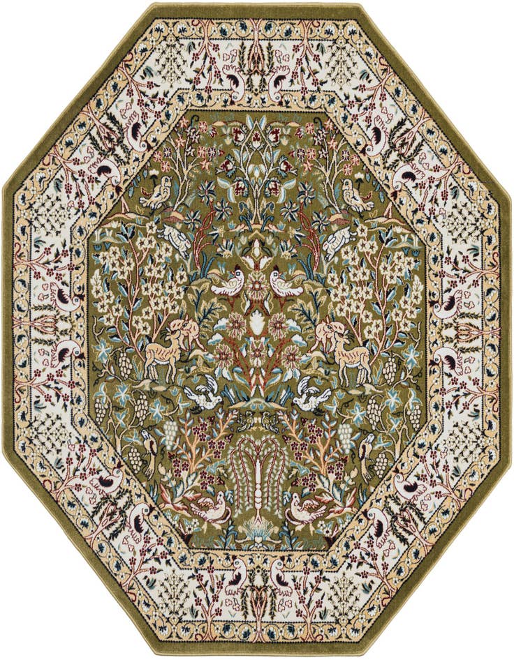 Detail image of 6' x 6' Nain Design Octagon Rug