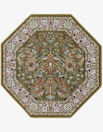 4' x 4' Nain Design Octagon Rug