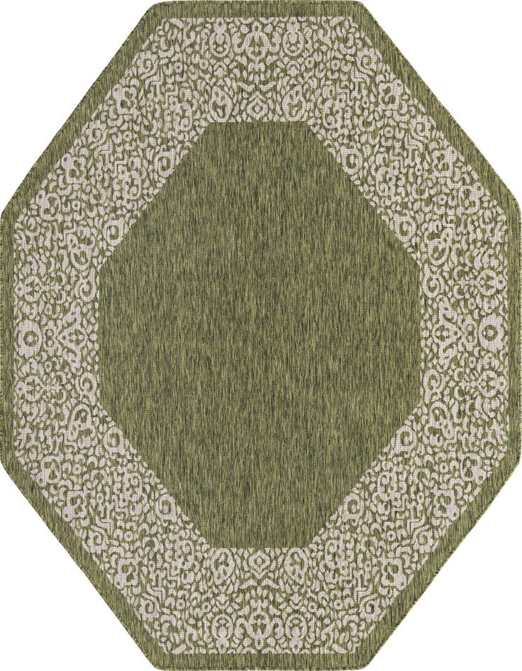 Detail image of 7' 10 x 7' 10 Easy-Clean Border Indoor / Outdoor Octagon Rug