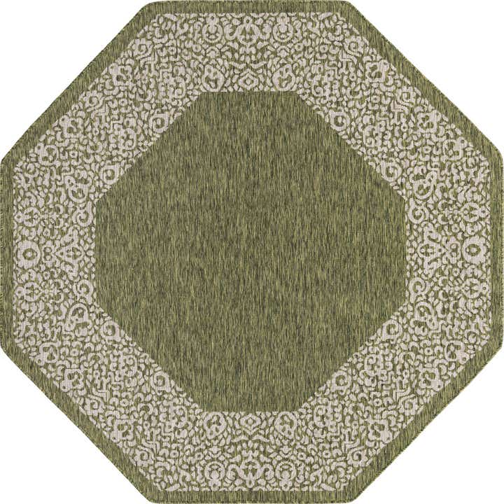 7' 10 x 7' 10 Easy-Clean Border Indoor / Outdoor Octagon Rug