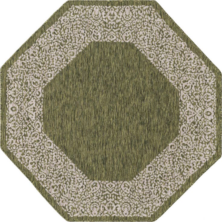Detail image of 5' 3 x 5' 3 Easy-Clean Border Indoor / Outdoor Octagon Rug