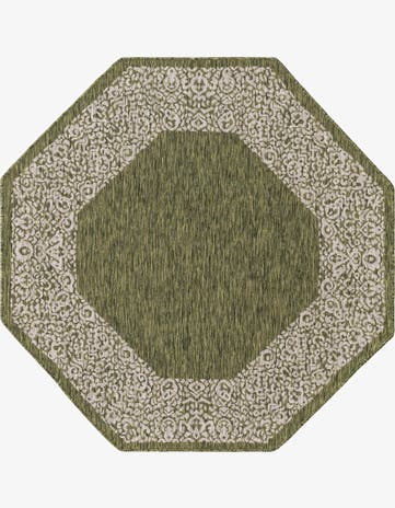 5' 3 x 5' 3 Easy-Clean Border Indoor / Outdoor Octagon Rug